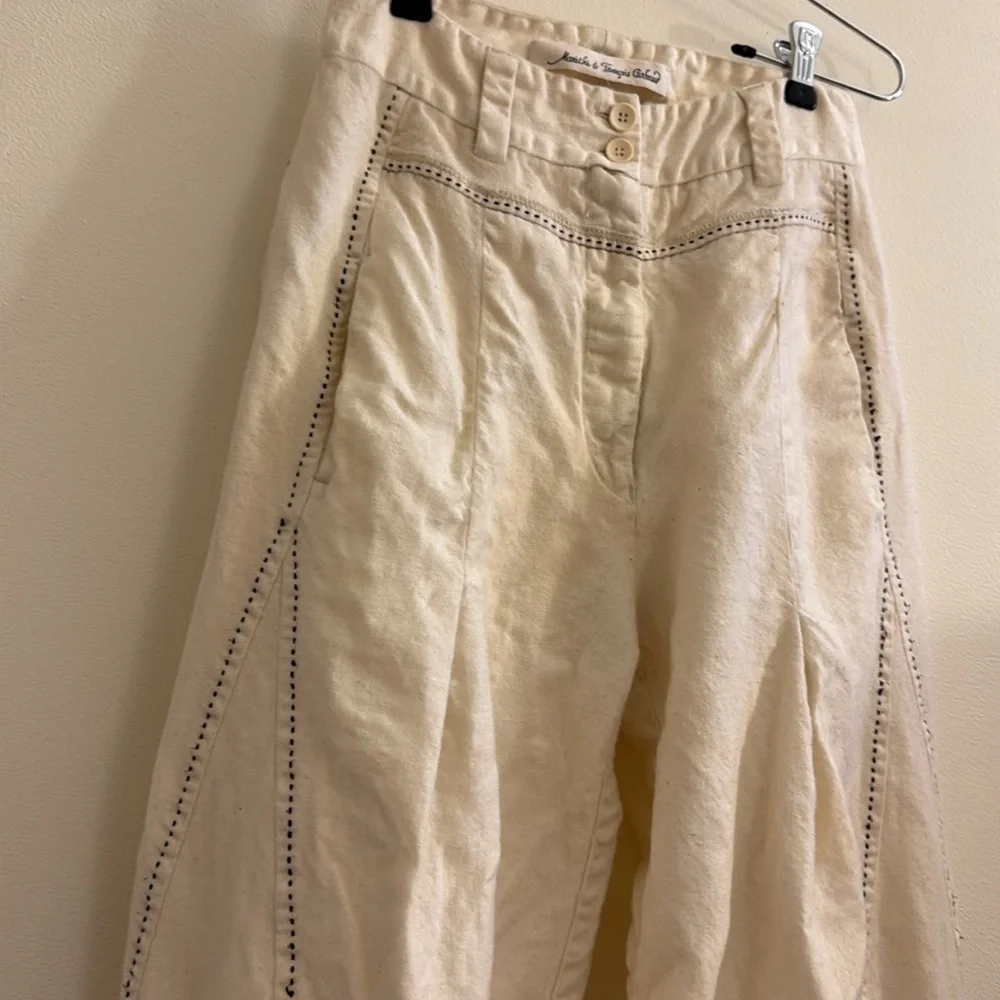 Marithe Francois Girbaud: Cream Wide-Leg Pants - Picture 4 of 16